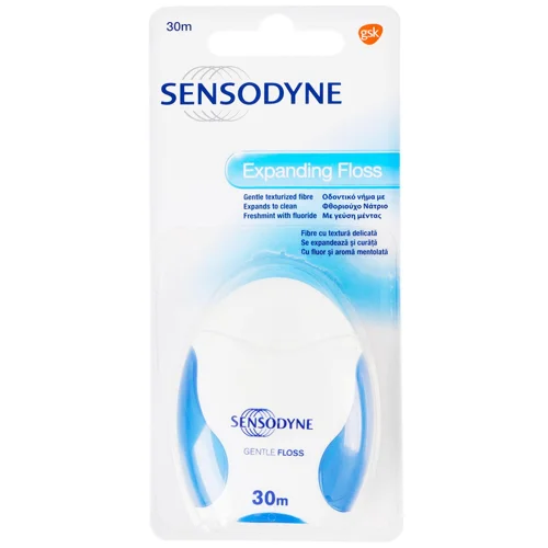 Зубна нитка Sensodyne для делікатного чищення зубів та ясен 30м