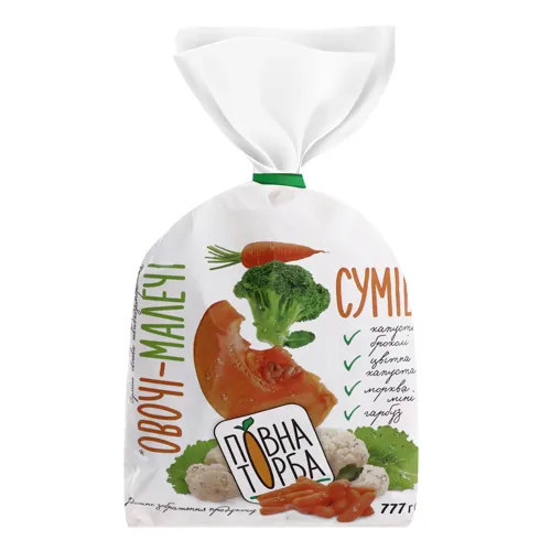 Суміш овочева Овочі-Малюкам швидкозаморожена Повна Торба 777г