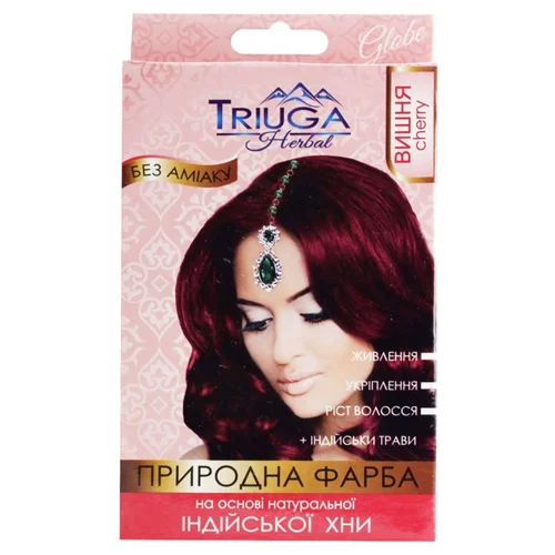 Фарба для волосся на основі хни Triuga Herbal Вишня 25г
