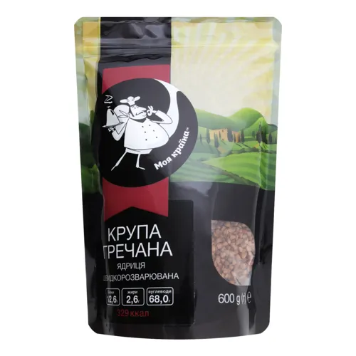 Крупа гречана ядриця швидкорозварювана Моя Країна д/п 600г