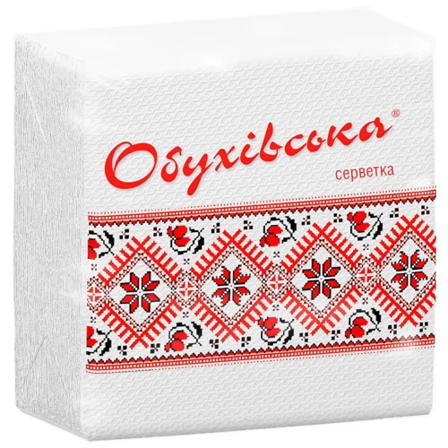 Серветки Обухівська 1-шарові 23х24см 80шт