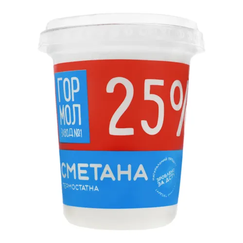 Сметана 25% термостатна Гормолзавод №1 ст 400г