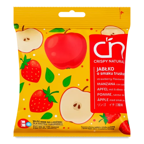 Фруктові Чипси Яблуко зі смаком полуниці Crispy Natural, в/ґ, 18г