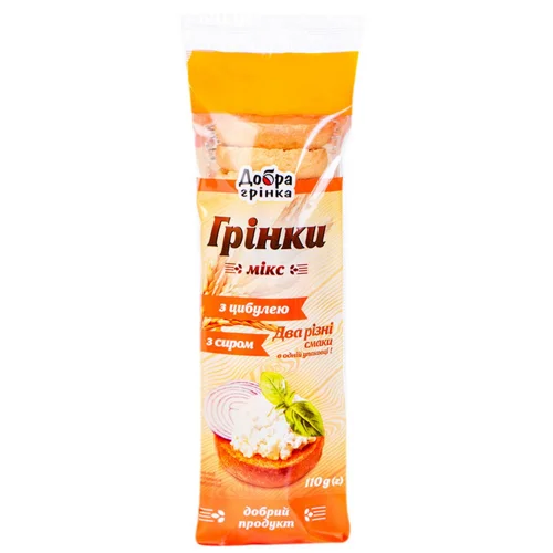 Грінки Добра Грінка Мікс з цибулею та сиром 110г