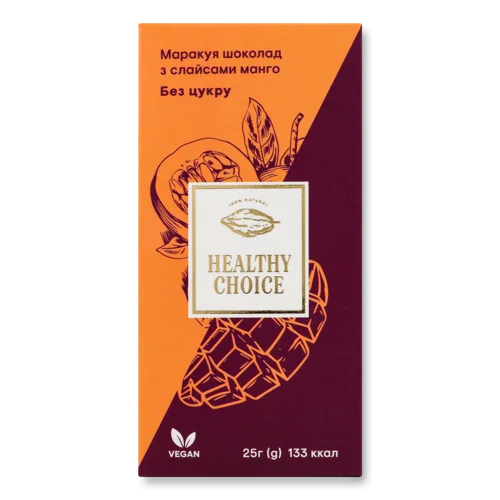Шоколад Без Цукру Маракуя З Слайсами Манго, в/ґ, к/у 25г