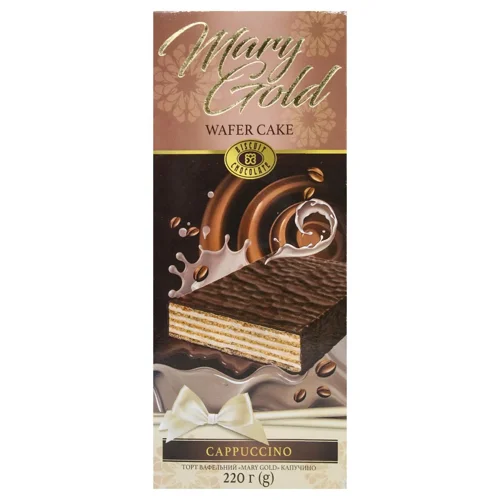 Торт вафельний Бісквіт Шоколад "MARY GOLD" капучино 220г