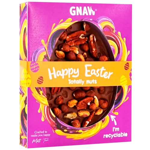 Яйце шоколадне Gnaw з молочного шоколаду з горіхами 135г