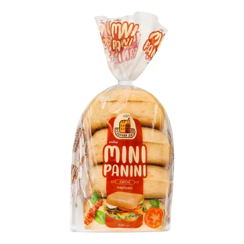 Хлібці світлі нарізні Mini Panini Пекарний дім м/у 220г