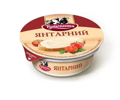 Продукт сирний плавлений Янтарний Тульчинка 55% стакан 90г