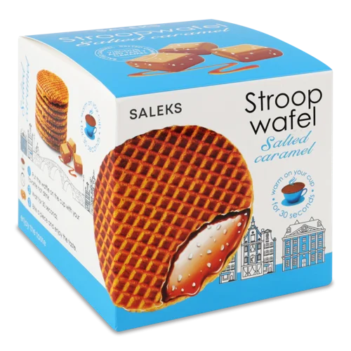 Вафлі Солона Карамельна Начинка Stroopwafel Saleks к/у, 231г