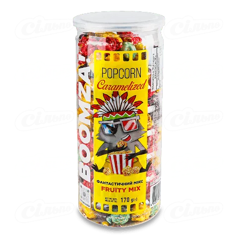 Попкорн Boomza Фантастичний мікс карамелізов тубус, 170г