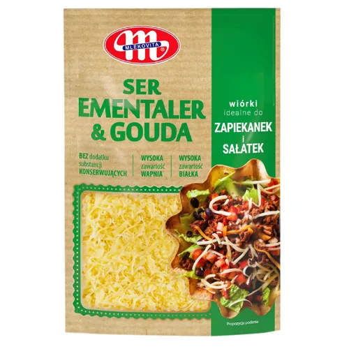 Сир Mlekovita Емменталер+Гауда тертий 100г