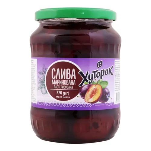 Слива маринована стерилізована Хуторок с/б 770г