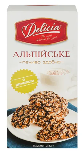Печиво Delicia здобне Альпійське з декором 200г