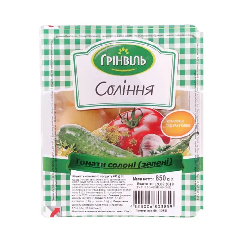 Соління Томати солоні зелені Грінвіль в/у 850г