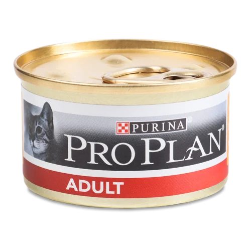 Корм Консервований Для Котів, Шматочки В Паштеті З Куркою, Adult Pro Plan, З/б, 85г