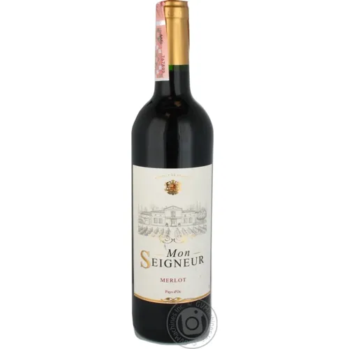 Вино Mon Seigneur Merlot червоне сухе 12,5% 0,75л