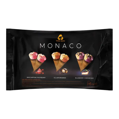 Набір морозива 10% у ріжку Monaco Three Bears м/у 360г