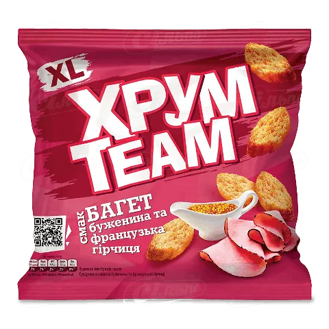Сухарики ХрумTeam Багет Буженина-французьк гірчиця, 100г
