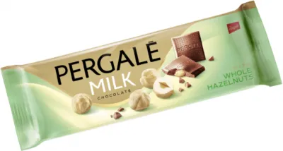Молочний шоколад Pergale з цілими горіхами 250г