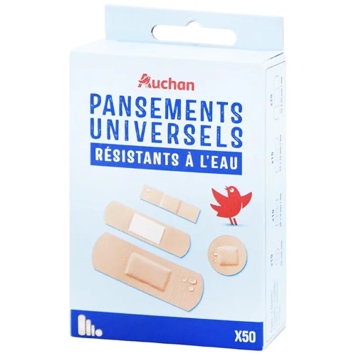Пластир Auchan 4 розміри 50шт