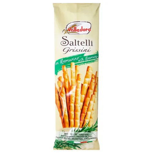 Палички хлібні Valledoro Гріссіні Saltelli з розмарином 100г