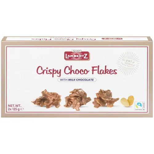 Цукерки Lambertz Crispy Choco Flakes Пластівці в молочному шоколаді 250г