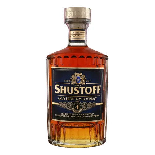 Коньяк 0.5л 40% ординарний Чотири зірки Shustoff пл