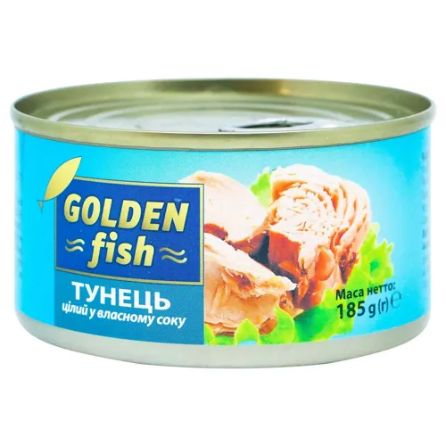 Тунець Golden Fish цілий у власному соку 185г