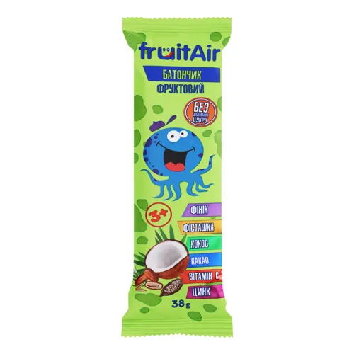 Батончик фруктовий з фісташками та кокосовою стружкою Фінік fruitAir м/у 38г