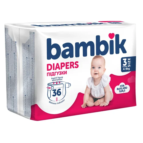 Підгузки Bambik Medium Midi 3 4-9кг 36шт