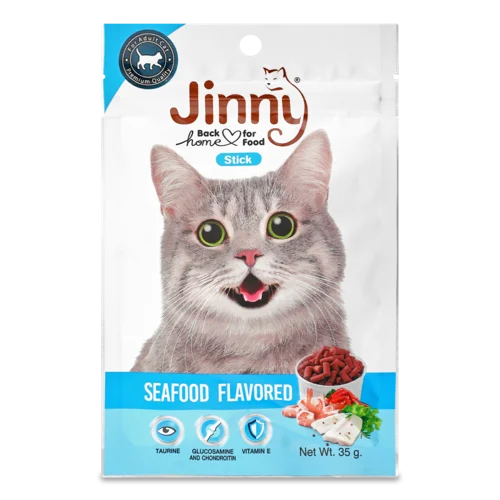Корм Для Дорослих Котів Палички З Морепродуктами Jinny, В/ґ, 35г