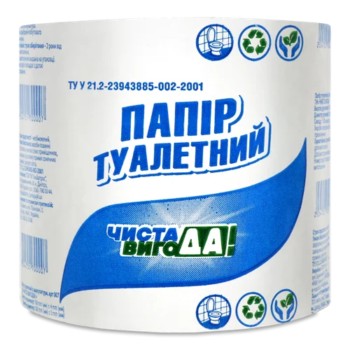 Туалетний Папір Чиста ВигоДА! 1 шт, стандартний, в/ґ