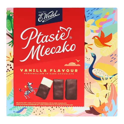 Цукерки шоколадні з ваніллю Пташине молоко E.Wedel к/у 360г