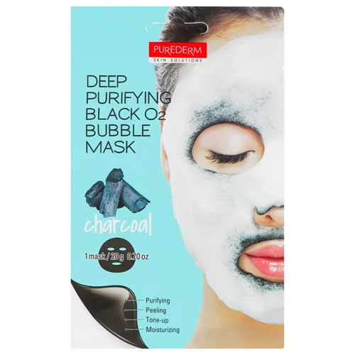 Маска Purederm Charcoal киснева очищуюча вугільна для обличчя 20г