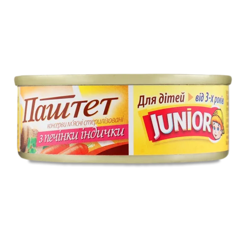 Паштет Дитячий З Печінки Індички Вищого Ґатунку, з/б 100г