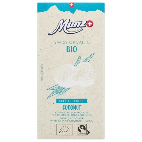 Шоколад чорний Munz органічний з кокосом 60%, 100г