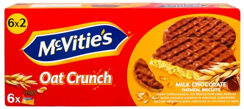 McVitie's Вівсяне печиво з цільнозернового борошна вкрите молочним шоколадом