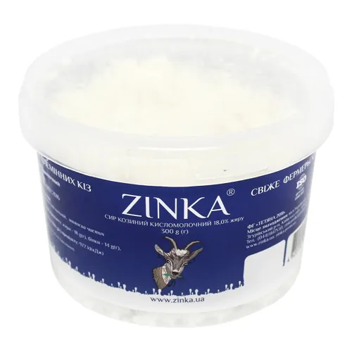 Сир кисломолочний «Zinka» козиний 18%, 300г