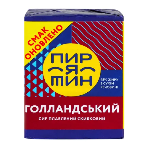 Сир плавлений 45% скибковий Голландський Пирятин м/у 90г