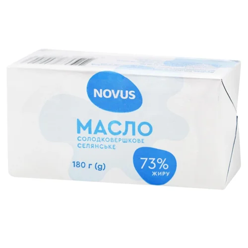 Масло Novus Селянське солодковершкове 73% 180г