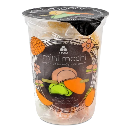 Морозиво Пломбір Манго-Фісташка-Ваніль, Mini Mochi Rud, в/ґ, 12x15г
