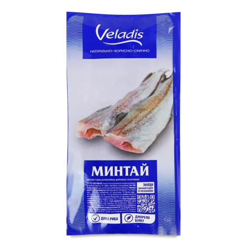 Минтай Тушка Морожена Напівпатрана Глазурована, 1 кг