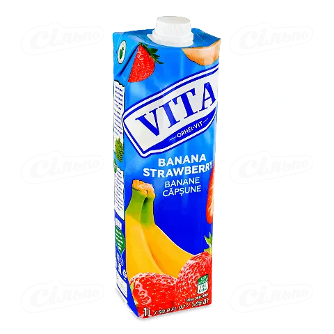 Нектар Vita банан-полуниця, 1л