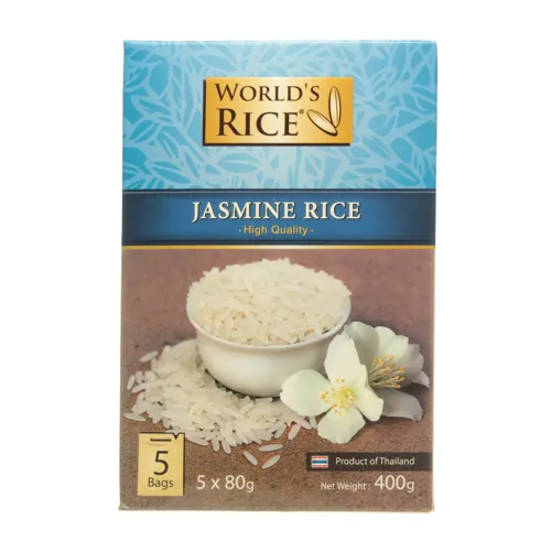 Рис шліфований довгозернистий Жасмин World's Rice к/у 5х80г