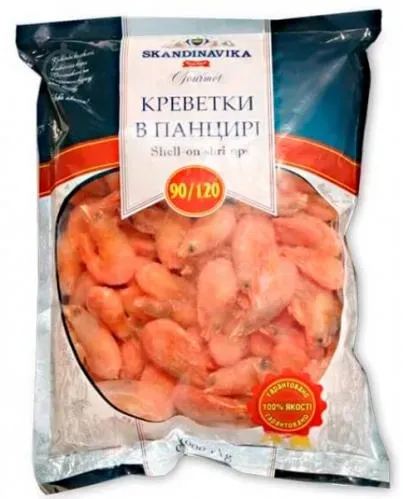 Креветки Skandinavika в панцирі 90/120 900г