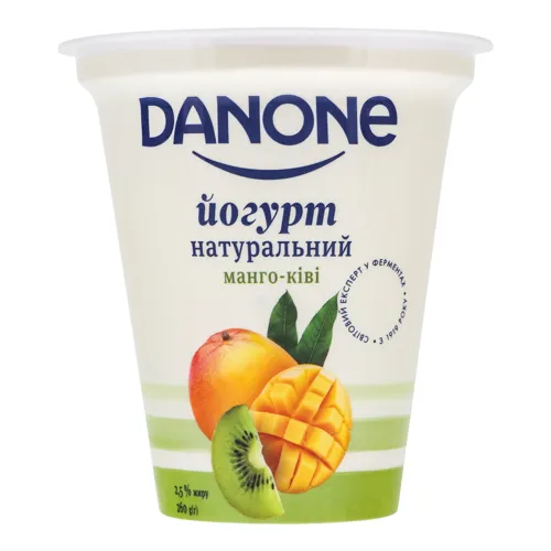 Йогурт 2.5% натуральний Манго-ківі Danone ст 260г