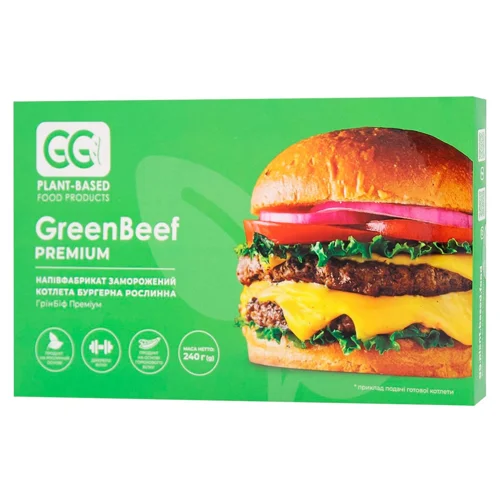 Котлета Green Go GreenBeef Premium рослинна м'ясна бургерна заморожена 240г