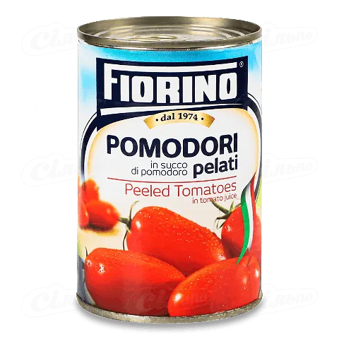 Томати Fiorino очищені цілі в томатному соку, 400г