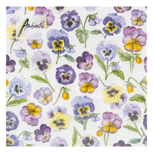 Серветки Ambiente Pansy All Over FSC Mix 33х33см